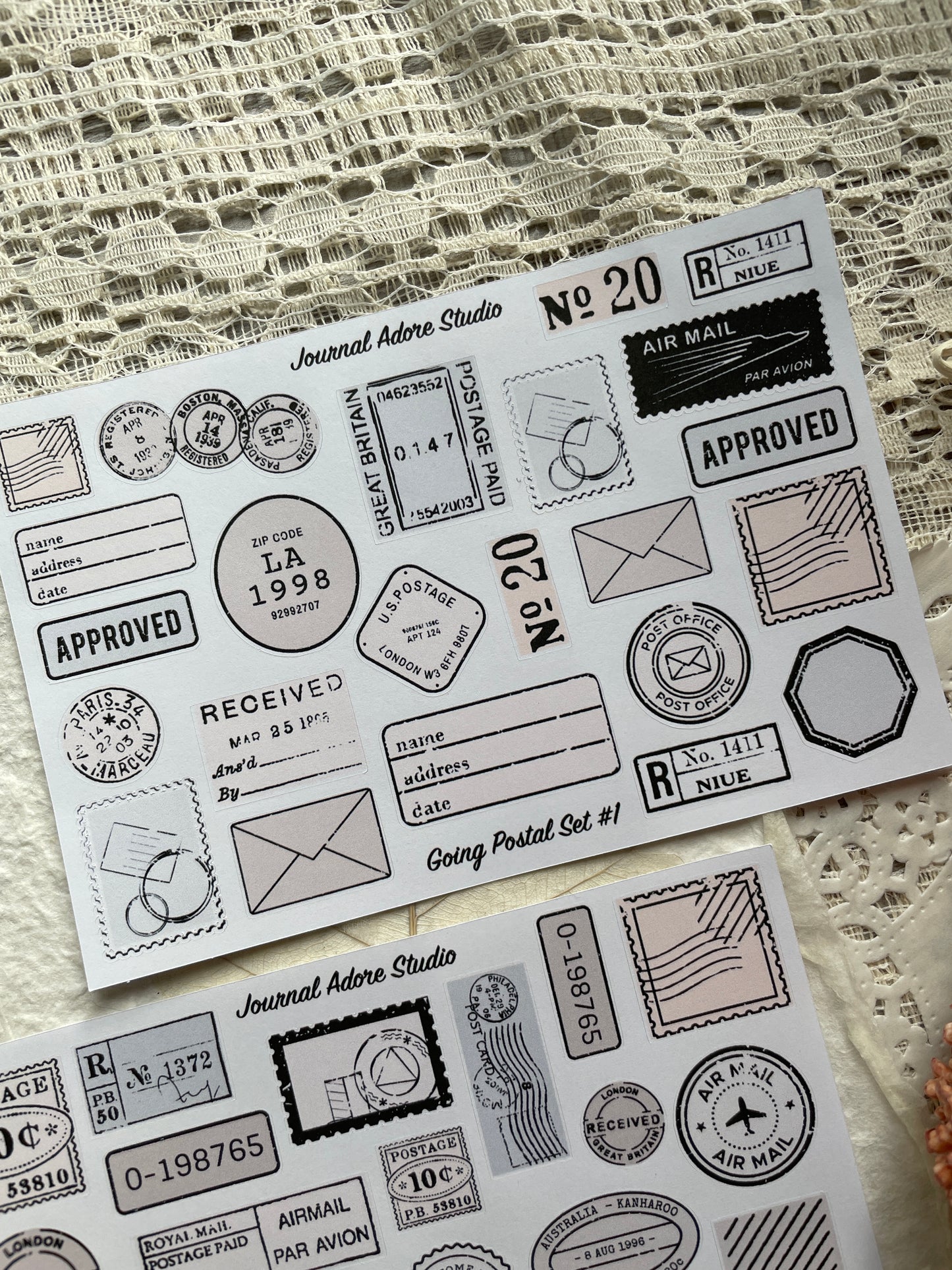 Postal Sticker Sheet Set