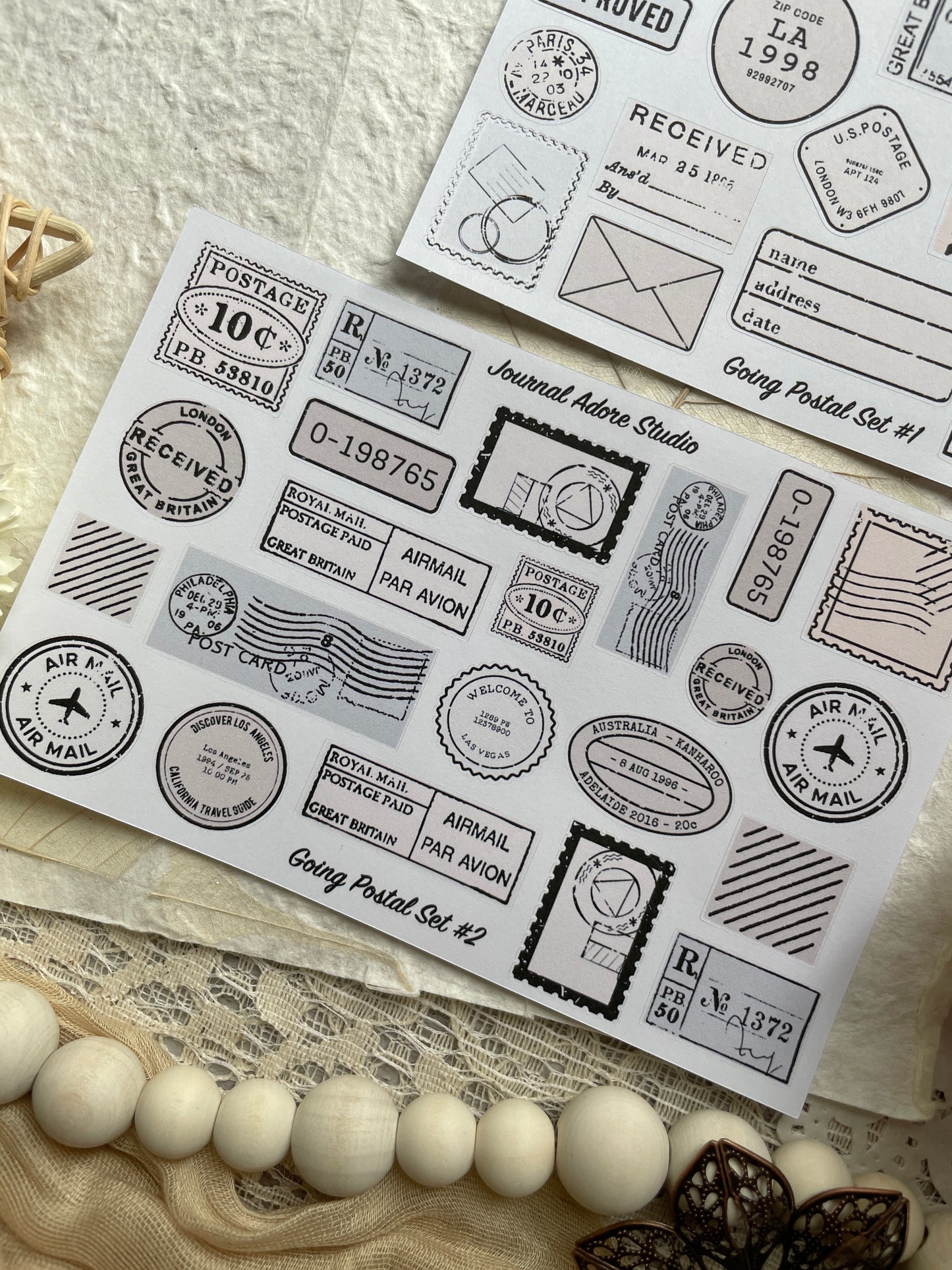 Postal Sticker Sheet Set