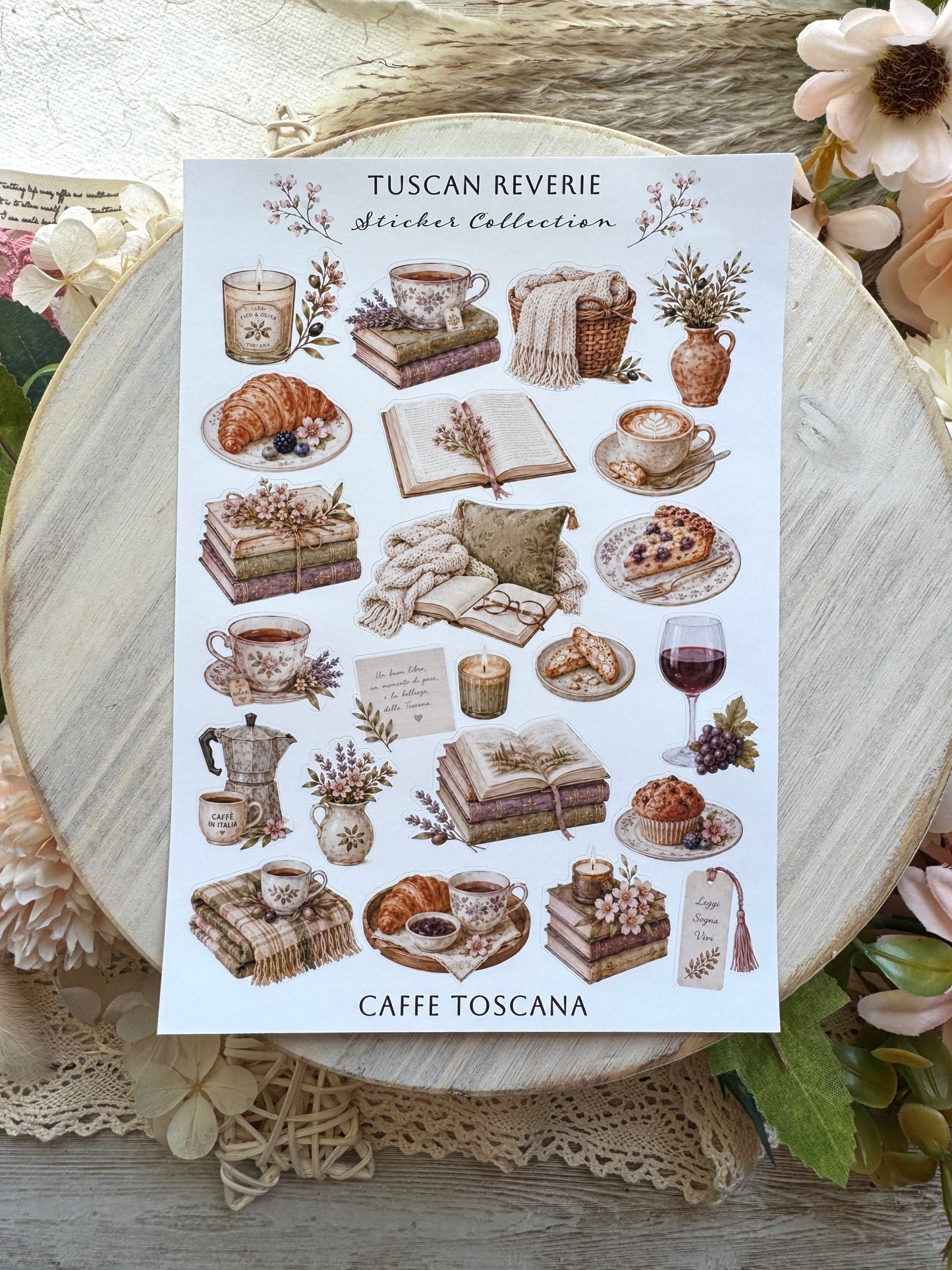 Tuscan Reverie Reading Journal Sticker Sheets