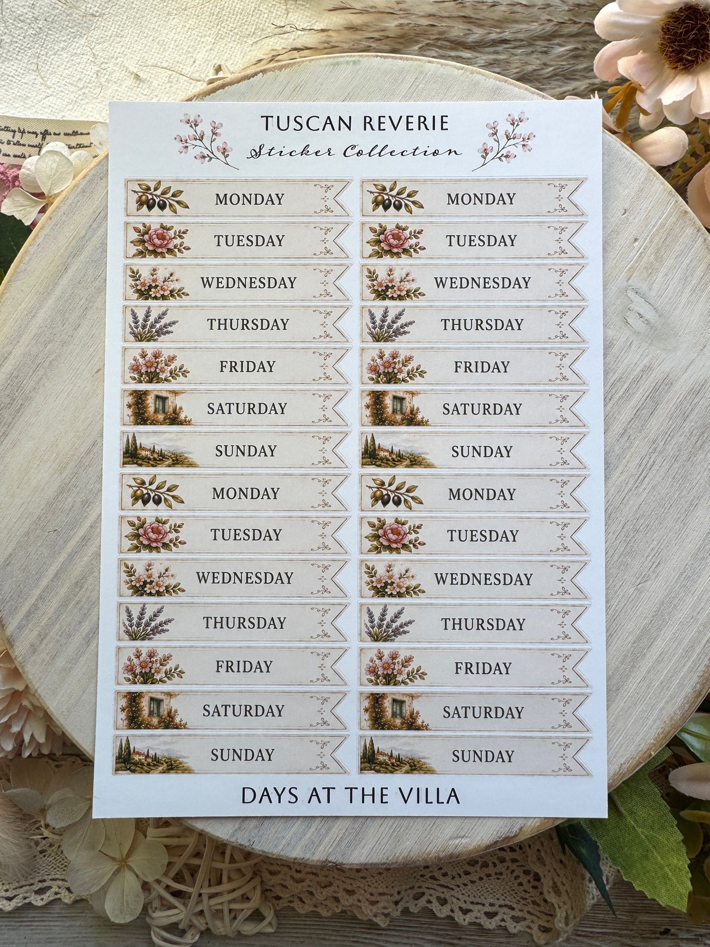 Tuscan Reverie Planner Sticker Sheets