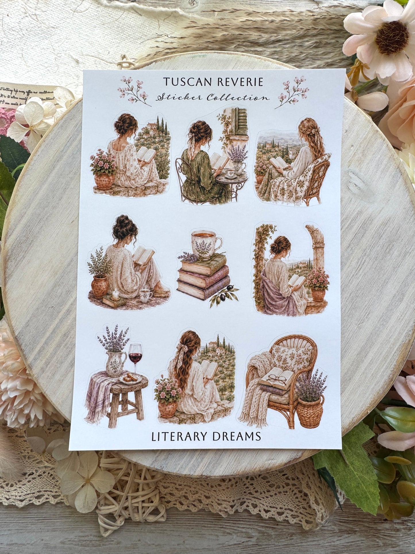 Tuscan Reverie Reading Journal Sticker Sheets