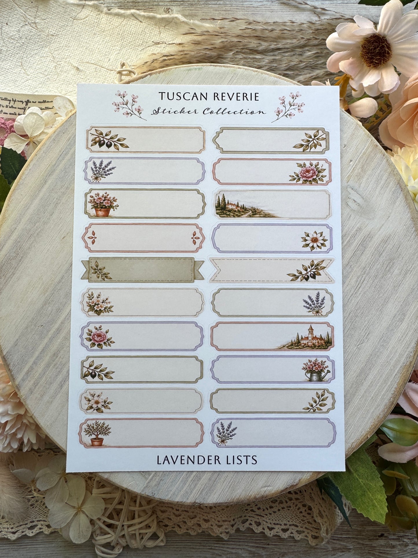 Tuscan Reverie Planner Sticker Sheets