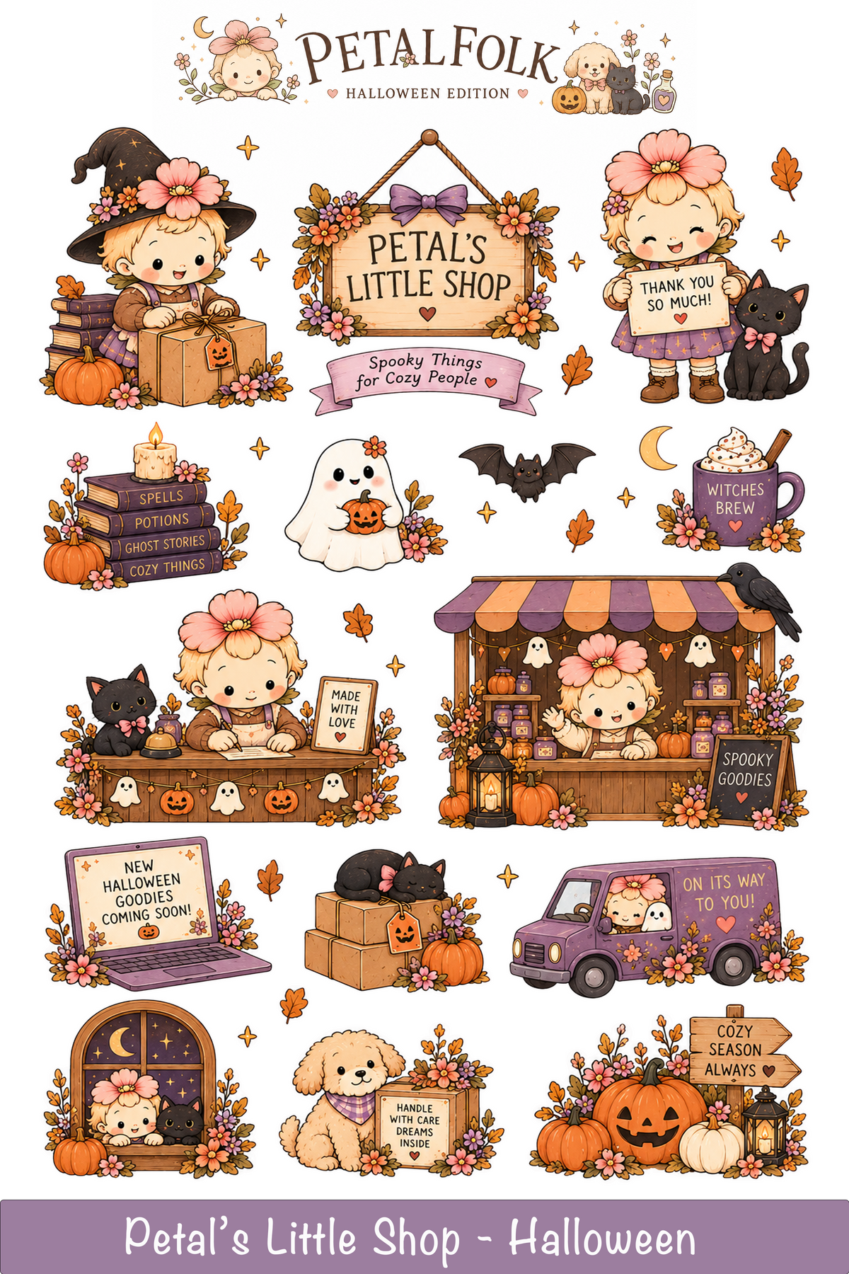 Petalfolk Halloween Edition Sticker Sheets