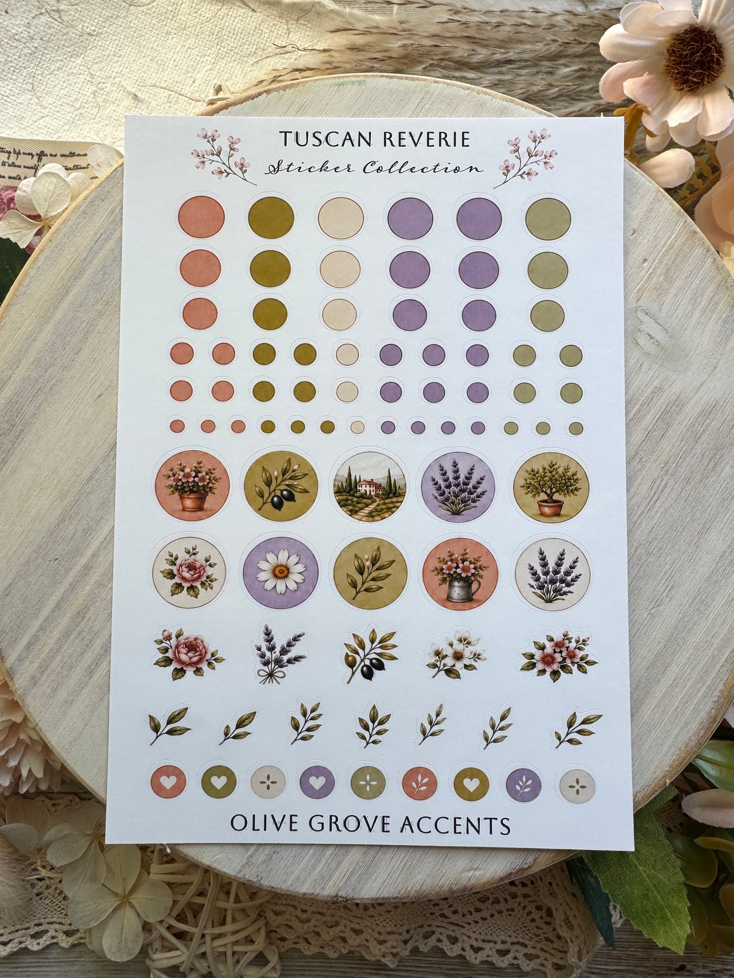 Tuscan Reverie Planner Sticker Sheets