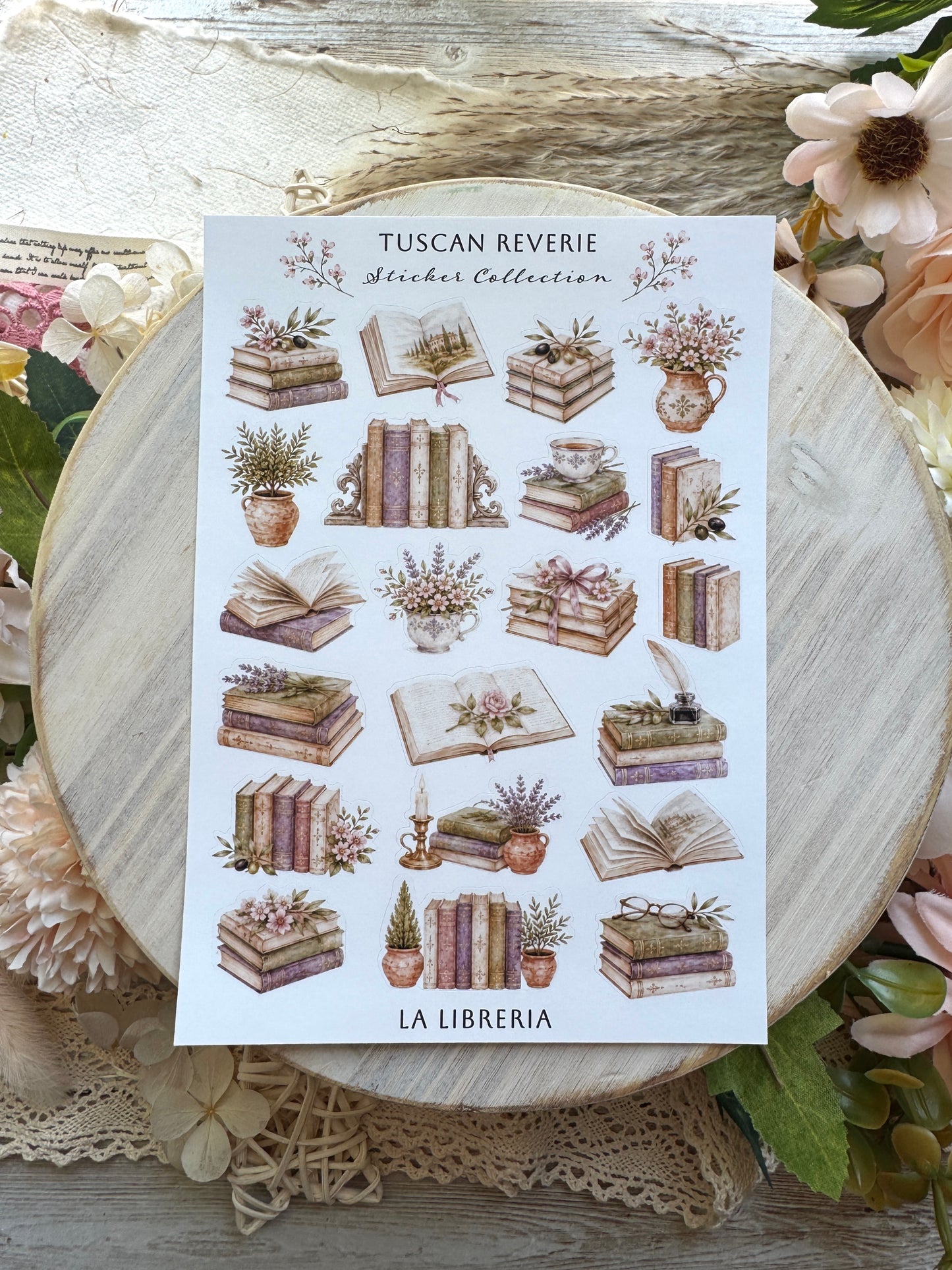 Tuscan Reverie Reading Journal Sticker Sheets
