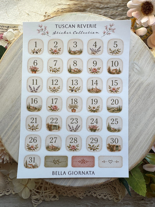 Tuscan Reverie Planner Sticker Sheets