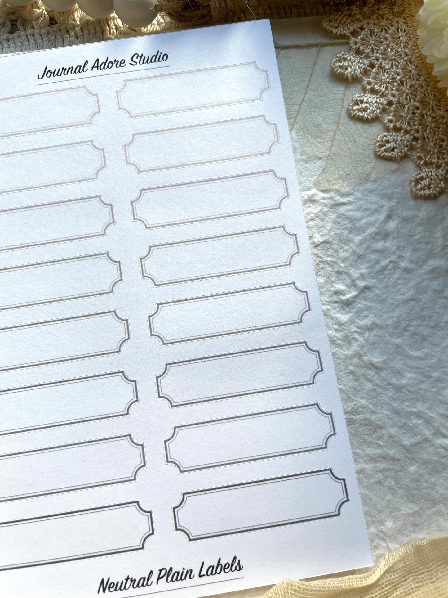 Neutral Labels Sticker Sheet