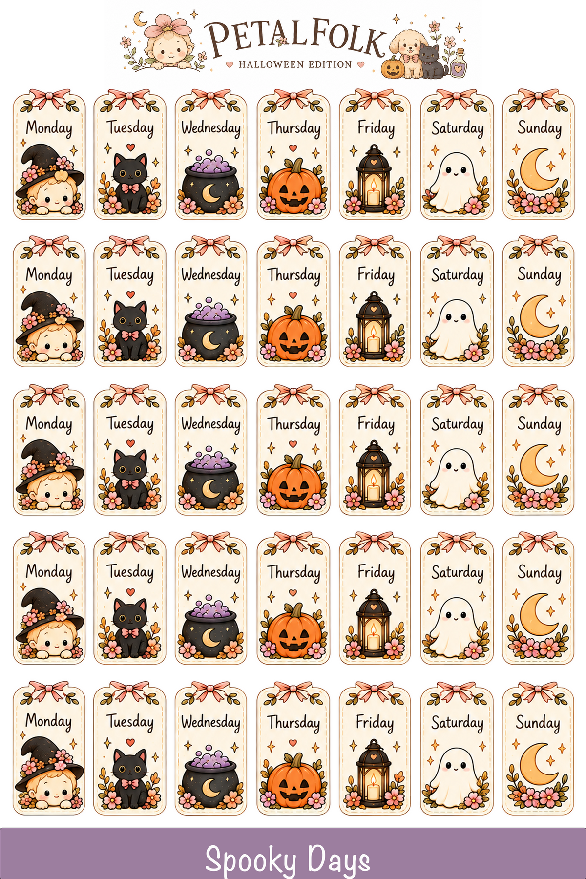 Petalfolk Halloween Edition Sticker Sheets