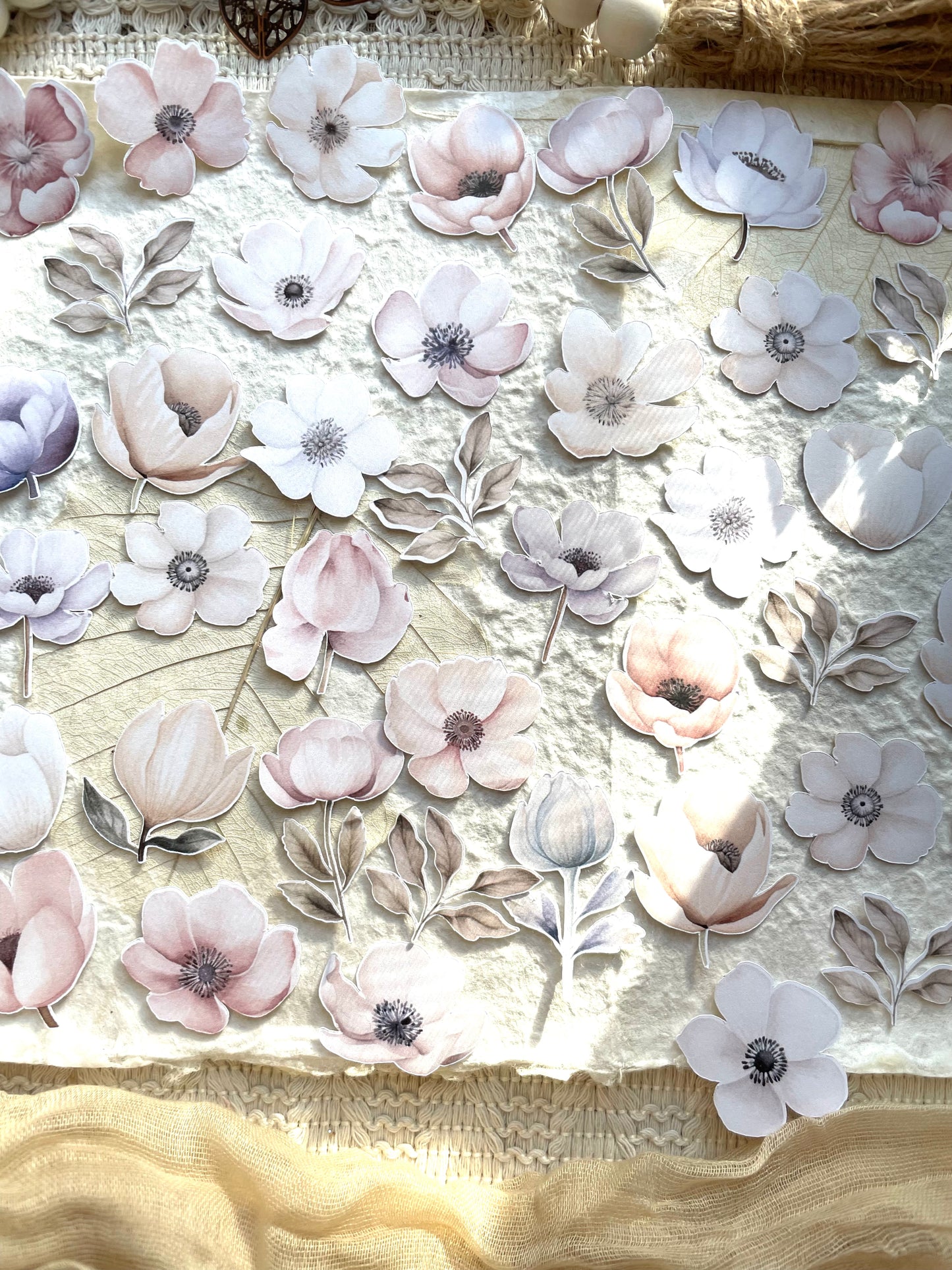Pastel Watercolour Flower Stickers Set