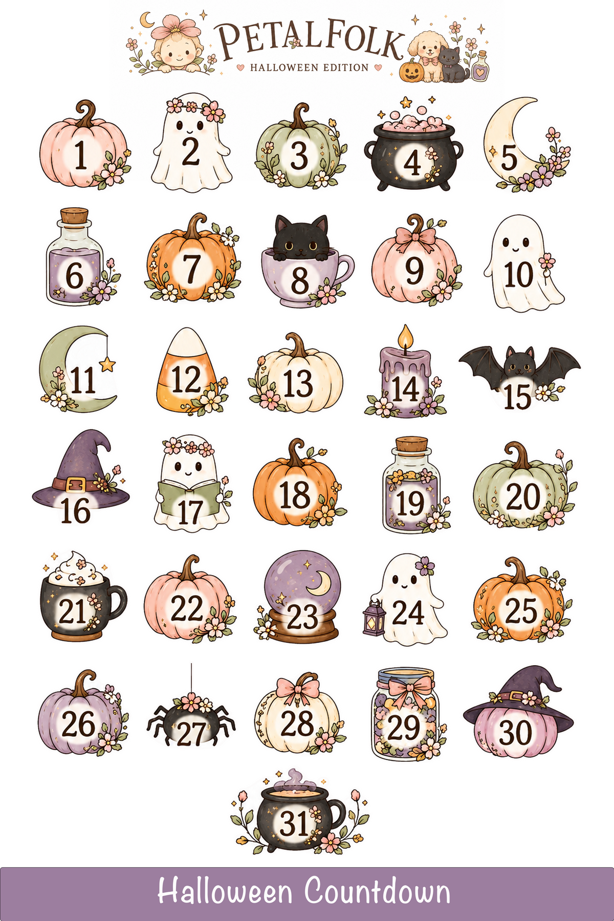 Petalfolk Halloween Edition Sticker Sheets